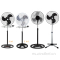 Ventilador de pie de metal con refrigeración por aire con aspas metálicas de control remoto 110-240V